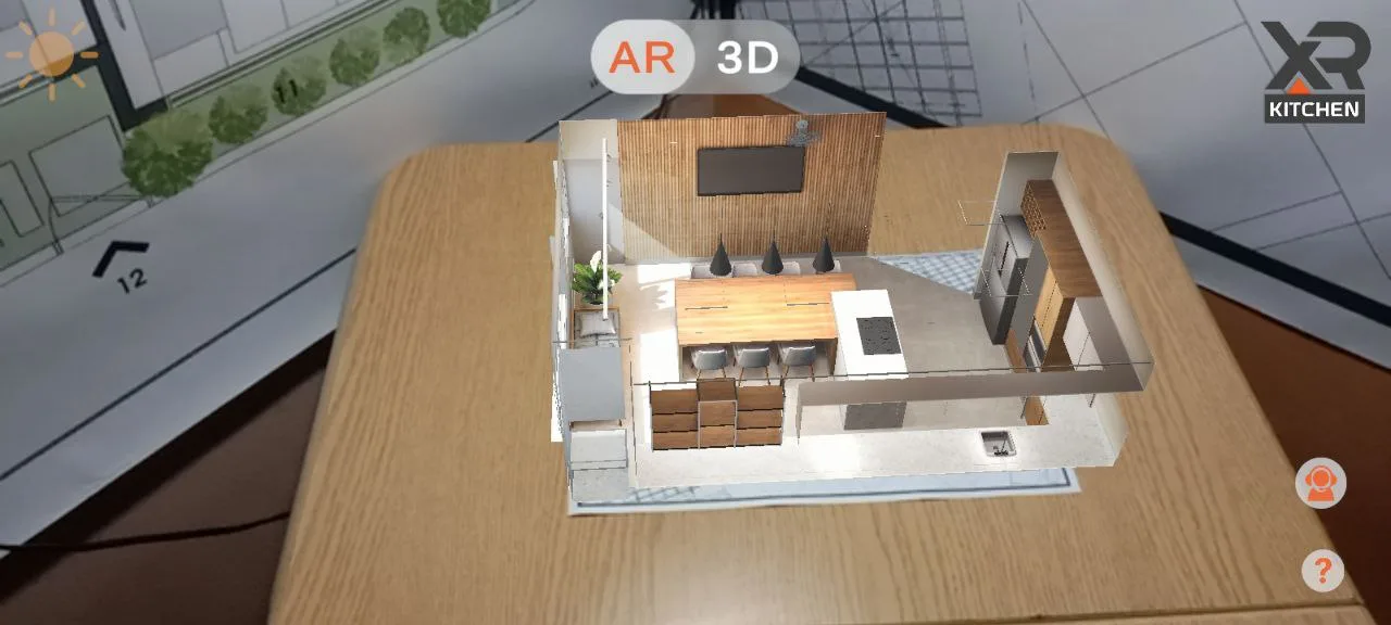 Checking countertop fit and clearance in augmented reality